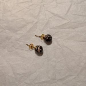 Leopard Skin Jasper Stud Earrings
